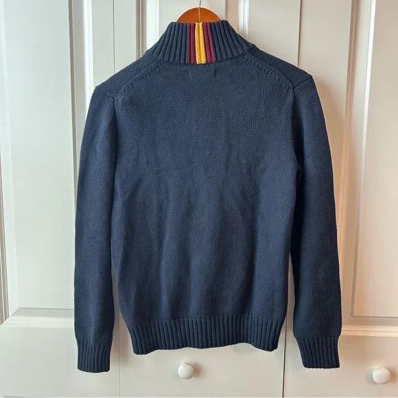 🧥 Polo Ralph Lauren Zip Up Sweater – Navy Blue with Red Logo Boys Large - Picture 4 of 4